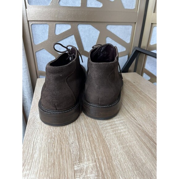 Keneth Cole Leather Suede Brown Men chukka  Boots Shoes Sz 10 Square Toe ITALY main image 12